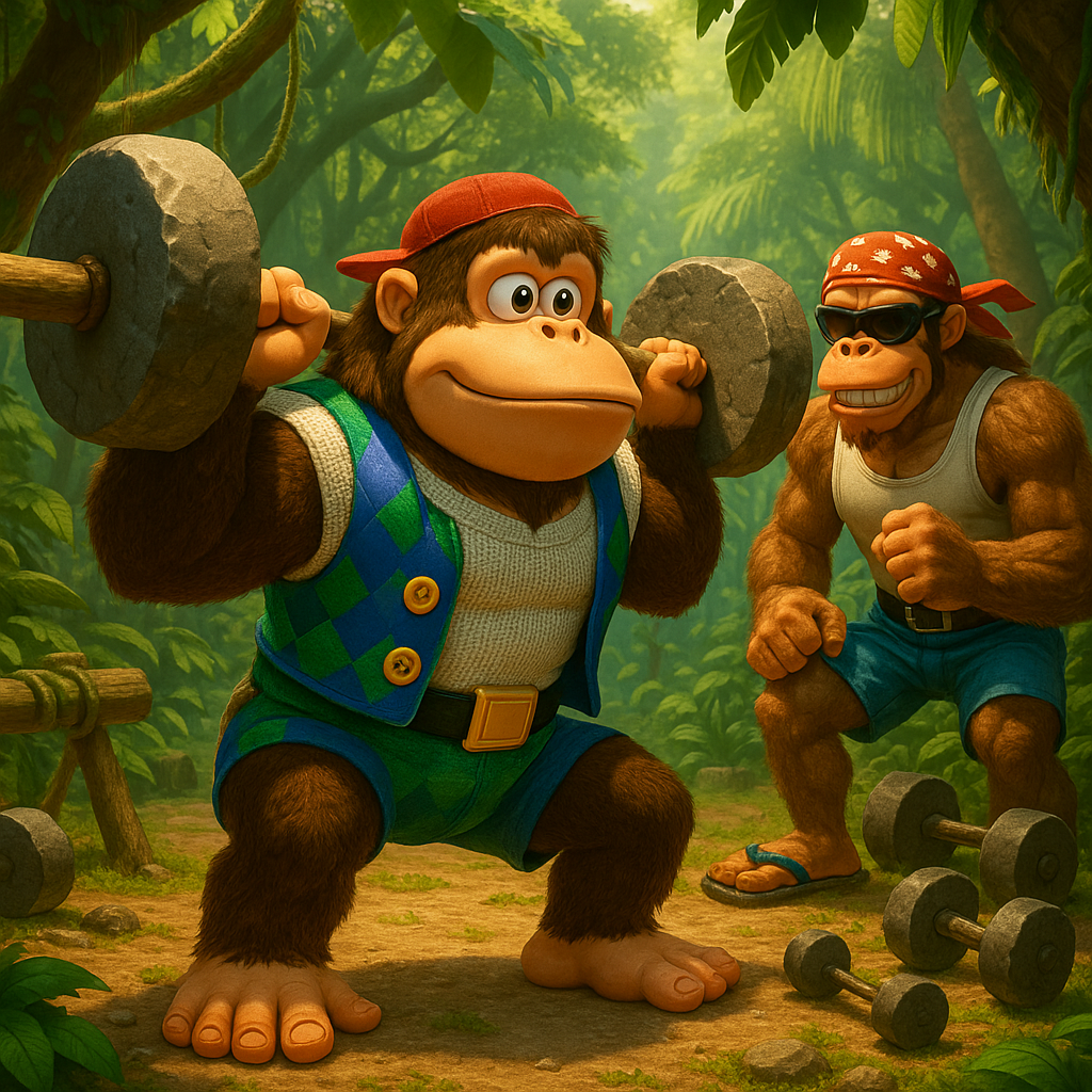 Chunky kong training with funky kong